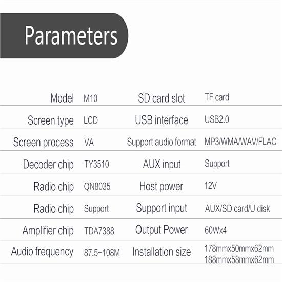 Único 1 Din Som Automotivo MP3 Player No Painel Bluetooth Aux-In Rádio Unidade Principal Botões de Toque