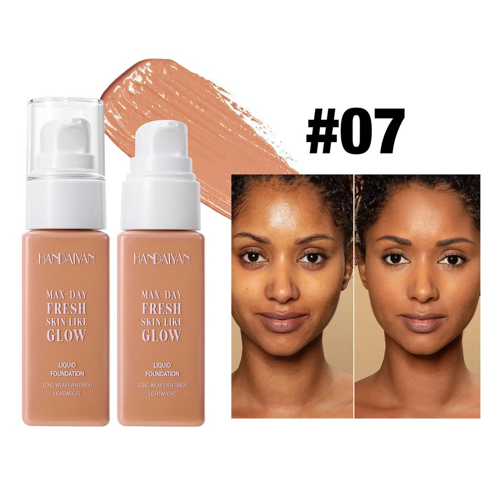 8 Shade Liquid Foundation with Long Lasting Oil Control Concealing Hydrating Lightweight Fine Texture and Non Cakey 1PCS