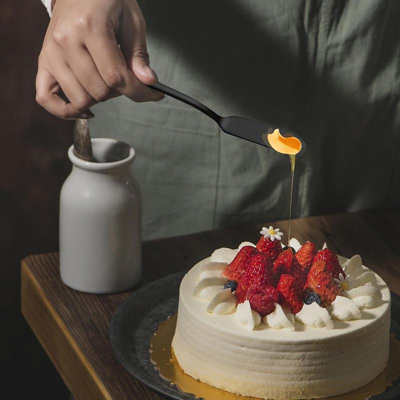 Jar Scraper Stainless Steel Butter Spatula Kitchen Tool Butter Scraper With Long Handle Cheese Curved Scraper Silverware For