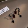 Witch Dark Thorn Vine Red Rose Blossom Earrings for Women Fashion Party Jewelry Accessories Black Rose Dangle Earrings Halloween