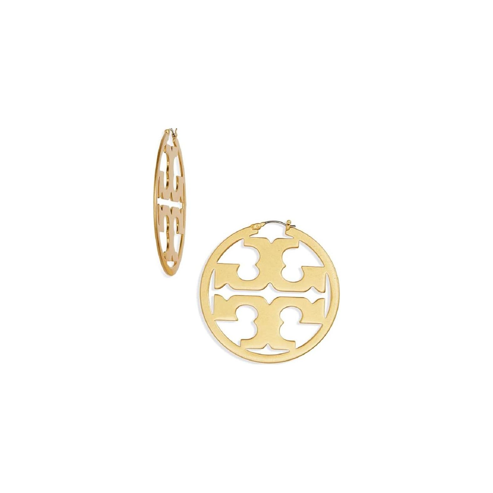 Tory Burch Logo Design Brass Earrings Women earrings Gold 55977 F,Gold