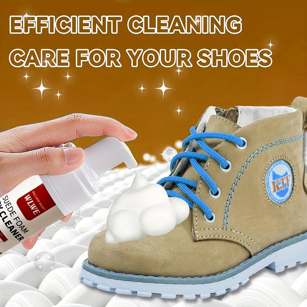 Suede and Cowhide Shoe Care Kit Foam Cleaner,Residue-Free Formula for Snow Boots,Knit Shoes,Canvas Sneakers,Sports Shoe Cleaner
