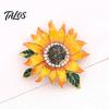 Alloy Floral Brooch Rhinestone Sunflower Brooch, Decorative Lapel Pin for Men Daily Wear Women, Jewelry Accessory Coats Dresses Scarves