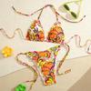 Swimsuit Small Floral Style Full Plaid Split Sexy Vacation New Tropical Girl