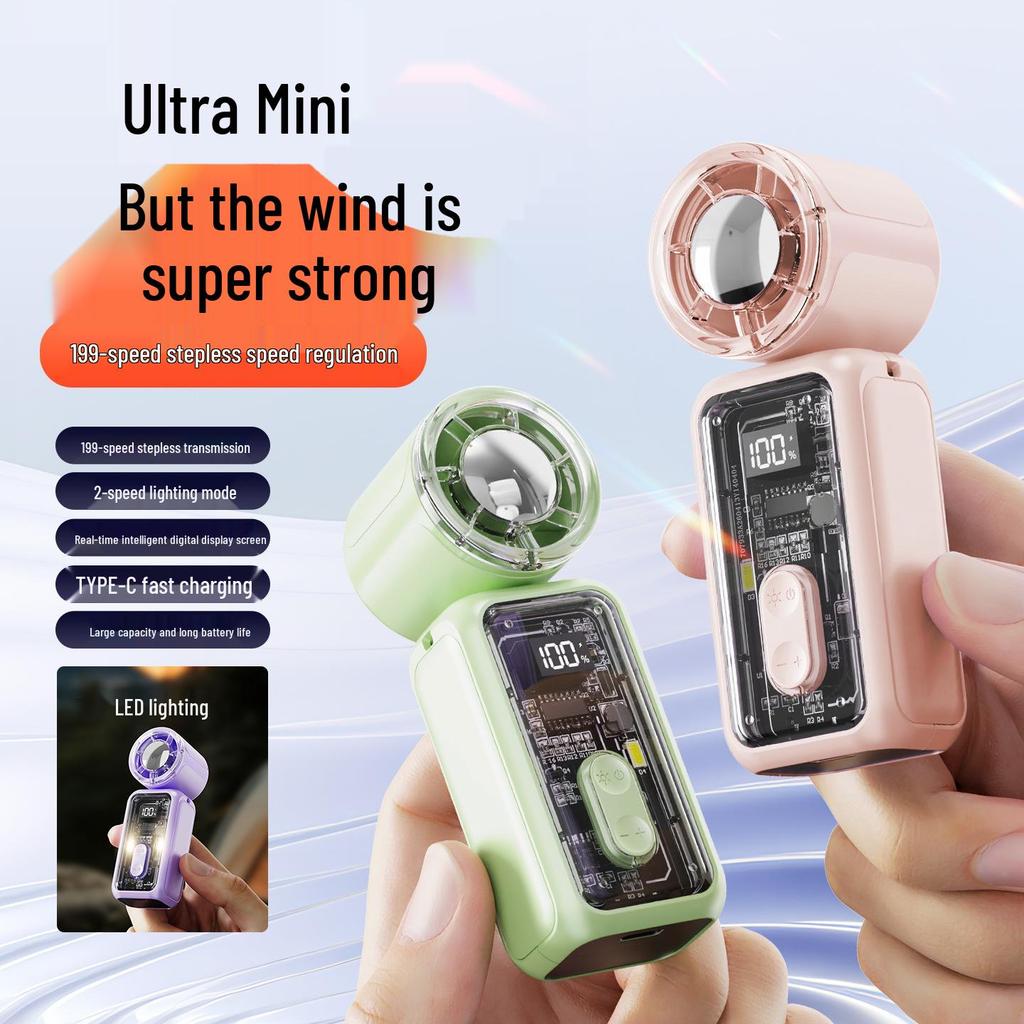 K688 Mini USB Handheld Fan - Portable, High-Speed, Strong Wind, Compact Steel Cannon Design