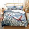 3D Bed Linen Airplane Blue Sky Printed Queen Size Bedding For Boys Kids Aircraft Duvet Cover Set Planes Home Textile De Bedding