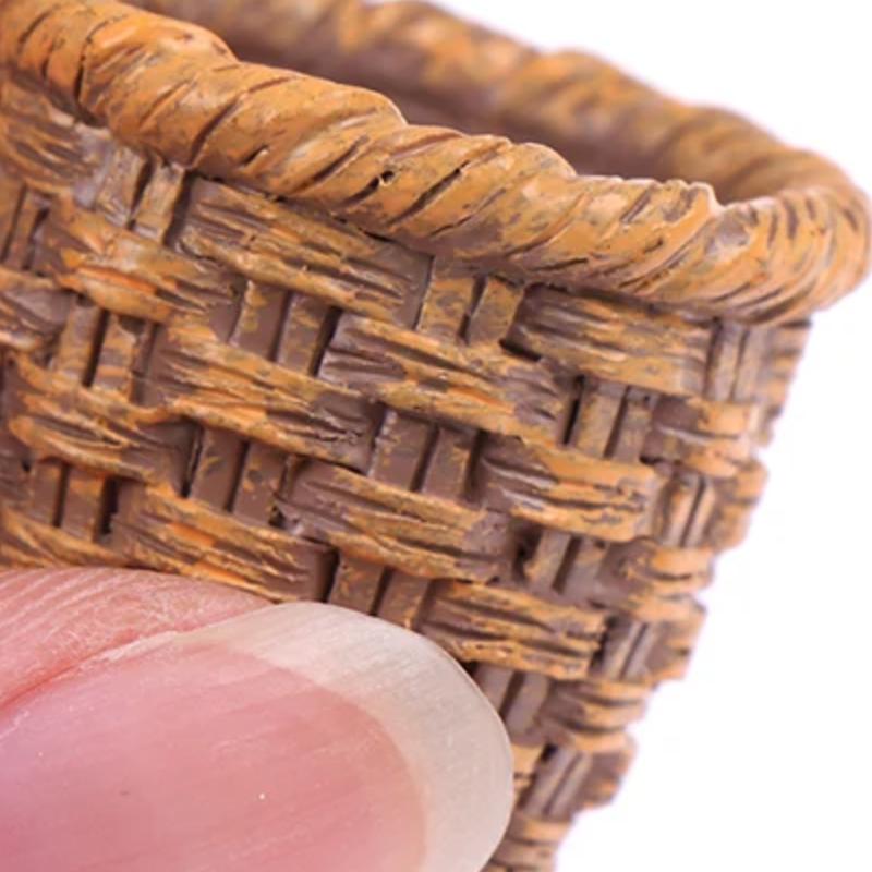 1Pc 1:12 Dollhouse Miniature Resin Basket Model Kitchen Accessories For Dolls House Decor Toys Gift