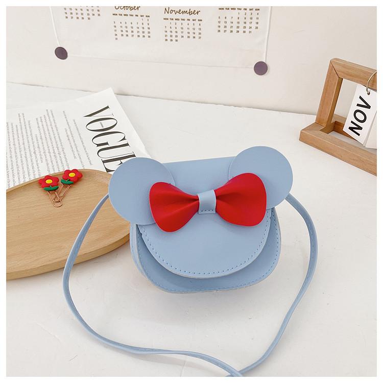 Bow Solid Color Girl Baby Shoulder Purse Simple Cute Flower Details Casual Wear