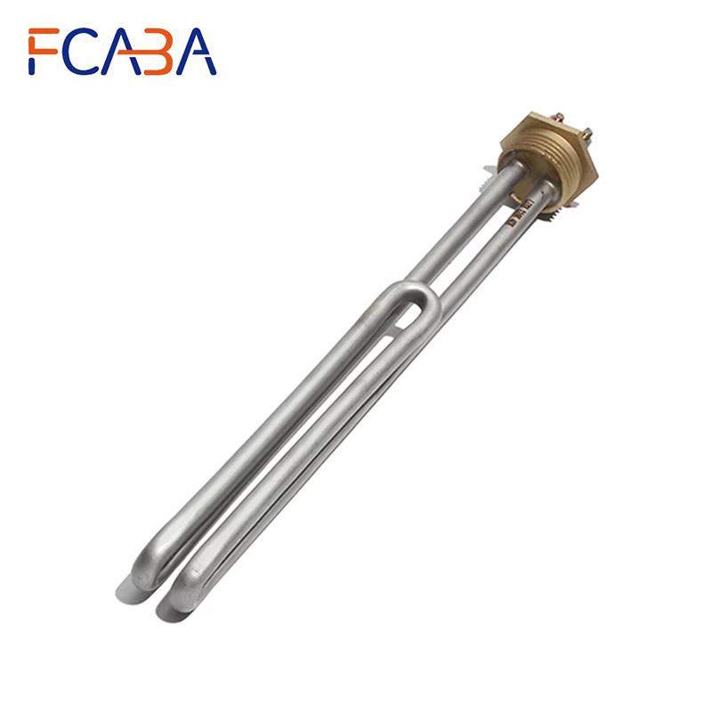 Tubo Riscaldante in Acciaio Inossidabile con Testa in Rame da 1 Pollice/32mm/DN25 Elemento Riscaldante Elettrico 110/220/380V per Scaldabagno 1/2/3/4/6KW