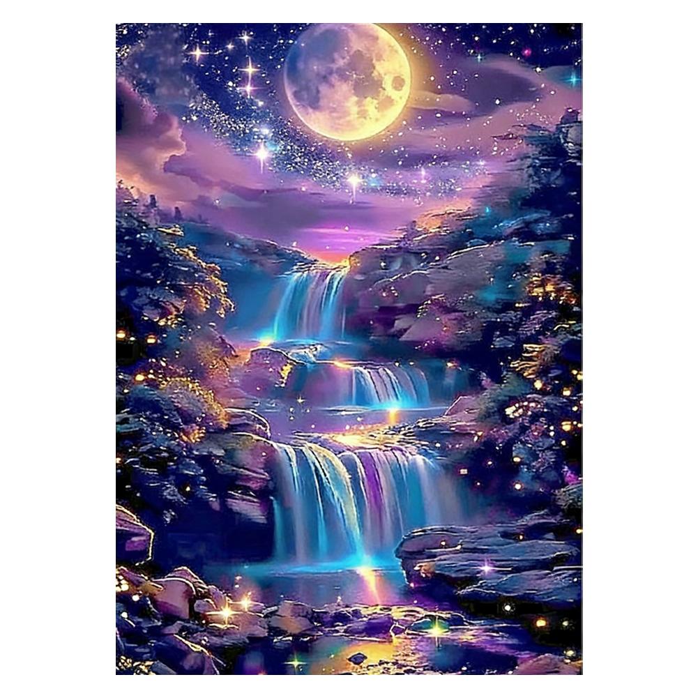 5D Moon Seascape Kit Sparkling Rhinestone Art For Adults Beginners Dream Beach Starry Sky Wall Decor DIY Craft