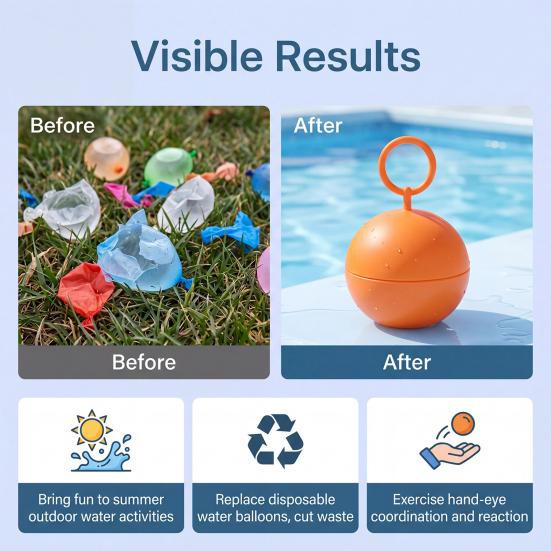 Pool Beach Water Toys, Reusable Soft Elastic Silicone Water Balloons Outdoor Summer Toys for Kids Water Splash Ball for Fun