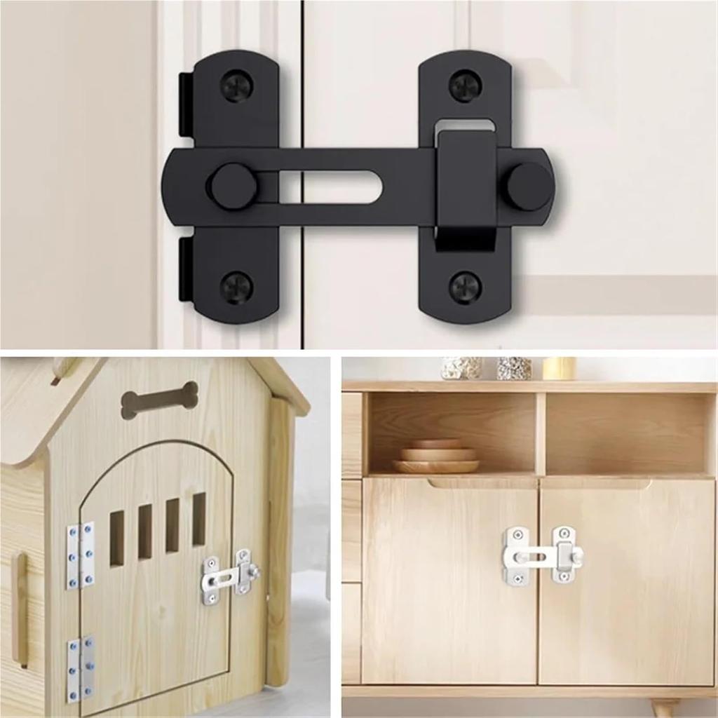 Flip Latch 8 Pcs Stainless Steel Sliding Barn Door Lock Multi-Purpose Hardware Gate Latches Safety Latches for Wooden Furniture Window Closet for