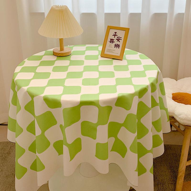 Ins Checkerboard Tablecloth Plaid Desk Mat Versatile Student Essential for Dormitory Round Table Cover Coffee Table Mat Dining Table Cloth Decorative
