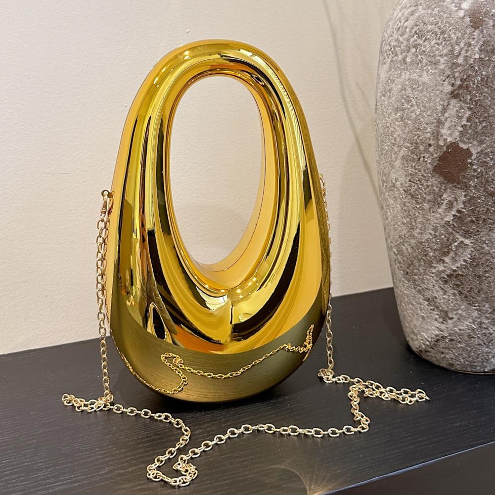 

Акриловая женская сумка на плечо в форме луны, сумка с верхней ручкой, большая вместительная сумка-хобо с цепочкой для вечеринки, свадьбы, выпускного вечера, кошелек-клатч золотой