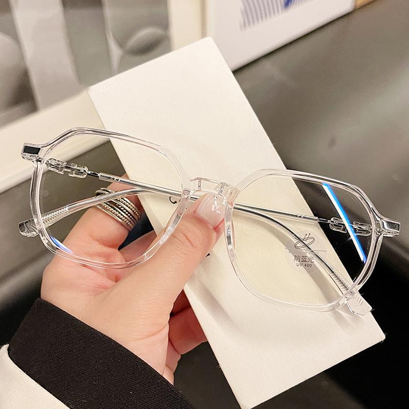 Fashion Big Square Frame Anti Blue Light Reading Glasses Women Men TR90 Metal Ultralight Gaming Computer Eyewear