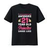 21st Birthday Women Funny 21 Years Old Girls T Shirt Vintage Washed Versatile Comfortable Streetwear Slightly Soft Fashion