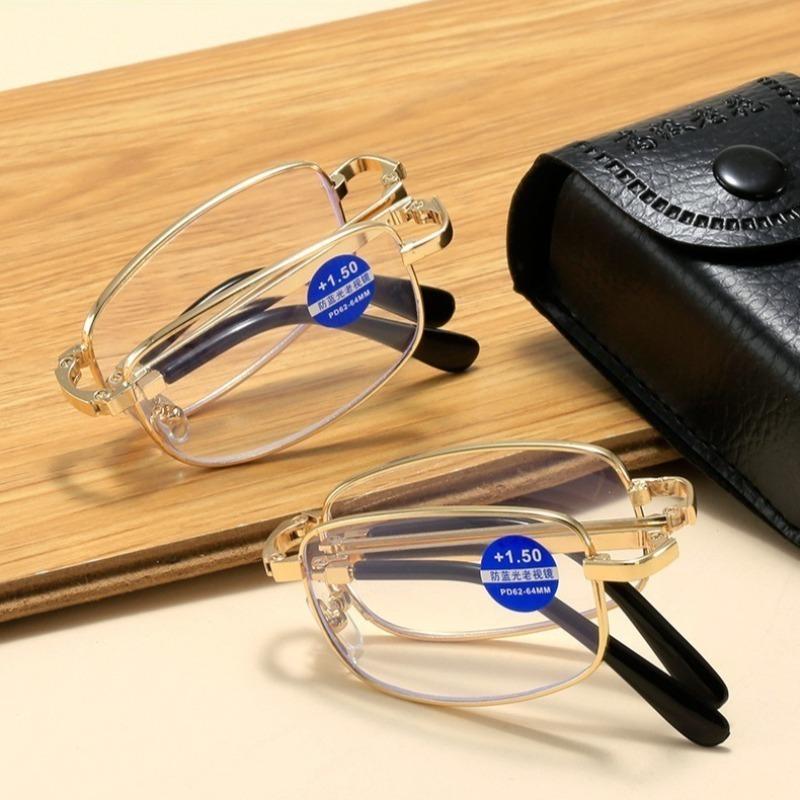 Retro Folding Reading Glasses for Men Women Full Frame High Definition Folding Anti-blue Light Presbyopic Glasses +1.0 ~ +4.0