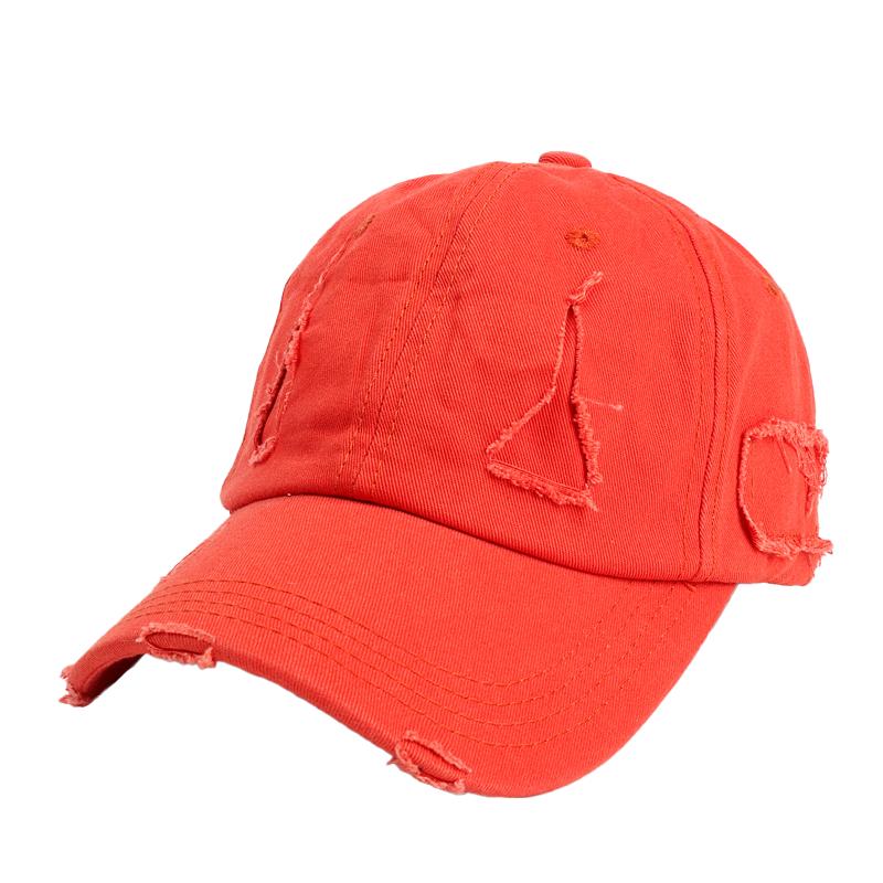American Retro Distressed Soft Top Frayed Ripped Baseball Caps Customizable Embroidered Washed Cotton Outdoor Baseball Cap