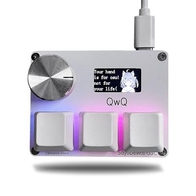 BTXETUEL SayoDevice OSU O3C Rapid Trigger Hall Switch Magnetic Linear Switch Keyboard with Knob and Screen Copy Hot Swap Mini Paste/Shot Cut/Macro
