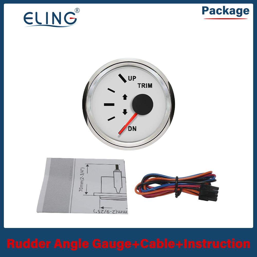 ELING New 52mm Waterproof Marine Trim Gauge Meter UP-DN Inboard Outboard Engine 0-190ohm Signal 12V 24V With Red Backlight
