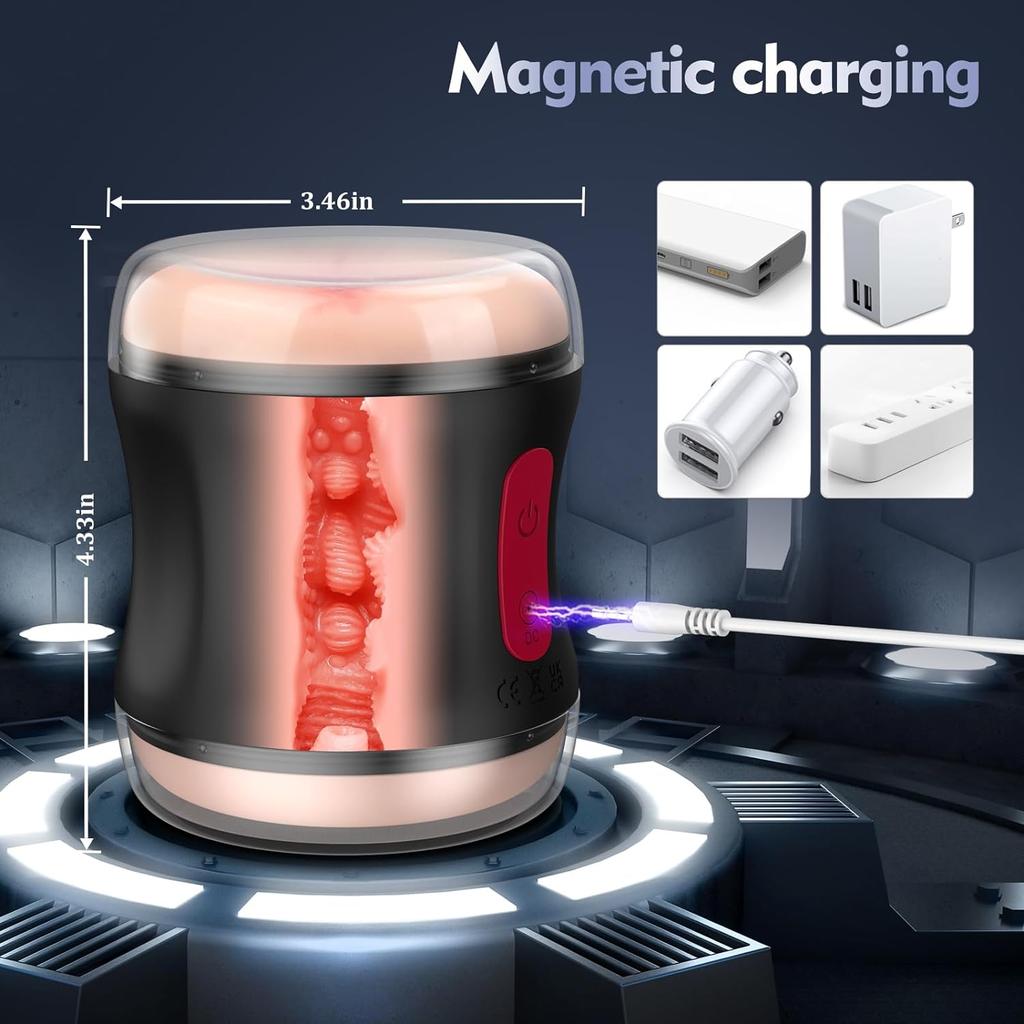 Sexspielzeug für Erwachsene, männlicher Masturbator, kraftvolle Vibration, Taschenmuschi-Stroker-Vibrator, lebensechtes Vaginal-Anal-Blowjob-Spielzeug, pralle, weiche, fleischige Masturbation