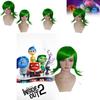 Premium Long Curly Synthetic Fiber Anime Cosplay Wig For Inside Out Disgust