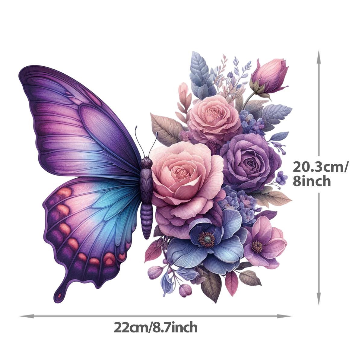 

Термонаклейка с изображением бабочки и цветка для футболок Термопереносная виниловая наклейка DIY HTV для джинсов, курток, поделок