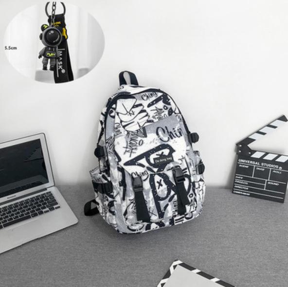 Schulrucksack trendige Marke Rucksack Herren Ins trendig cool große Kapazität Graffiti Rucksack Schüler Pendler Schulrucksack College-Studenten Reise Rucksack