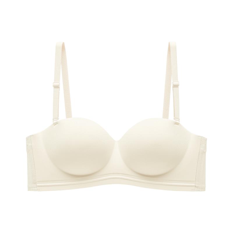 Women's Seamless Push-Up Bra Thin Style Wire-Free Side Boob Control Lifting and Anti-Drooping Enhancing Bust Appearance