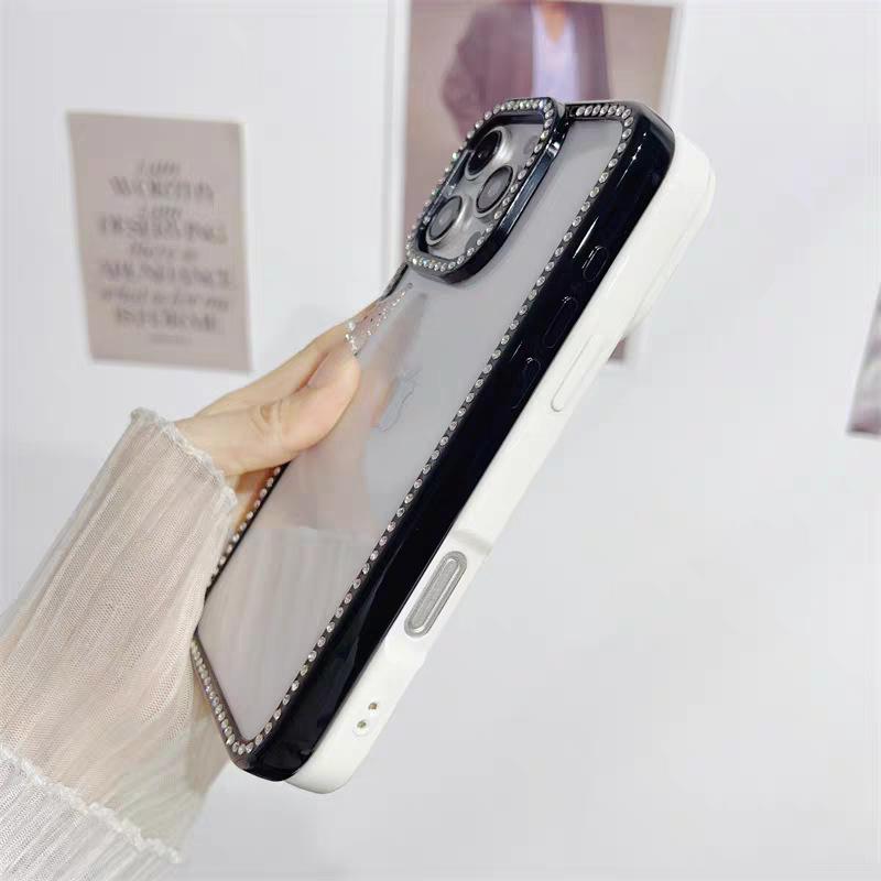 Diamond Shell Simple Ins Wind Suitable for Apple 16PROMAX Internet Celebrity Apple 15PRO All-inclusive Anti-drop Mobile Phone Case