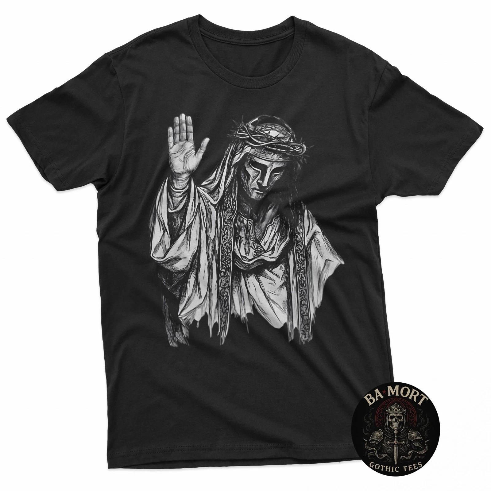 Divine Reflection Modern Sacred Art In Monochrome 100% Cotton T-shirt Mens Tees Top S