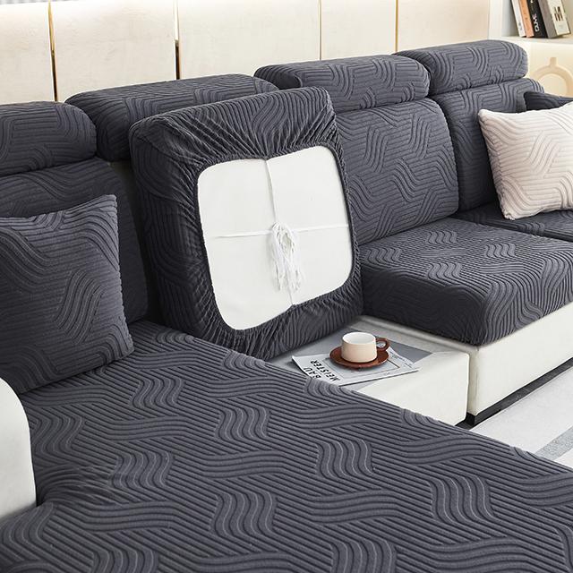 

Жаккардовые чехлы на подушки для сидений дивана, эластичные однотонные антигрязные L-образные чехлы для диванов, съемный чехол для дивана для домашнего офиса Normal Size (S)-1pc