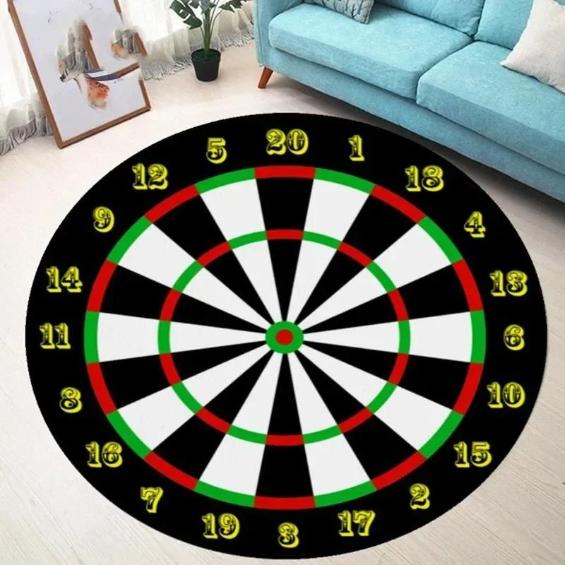 Dartboard Pattern Round Non-slip Rug  Bullseye Round Rug  Youth Bedroom and Living Room Chair Cushion Stylish Home Decor Rug