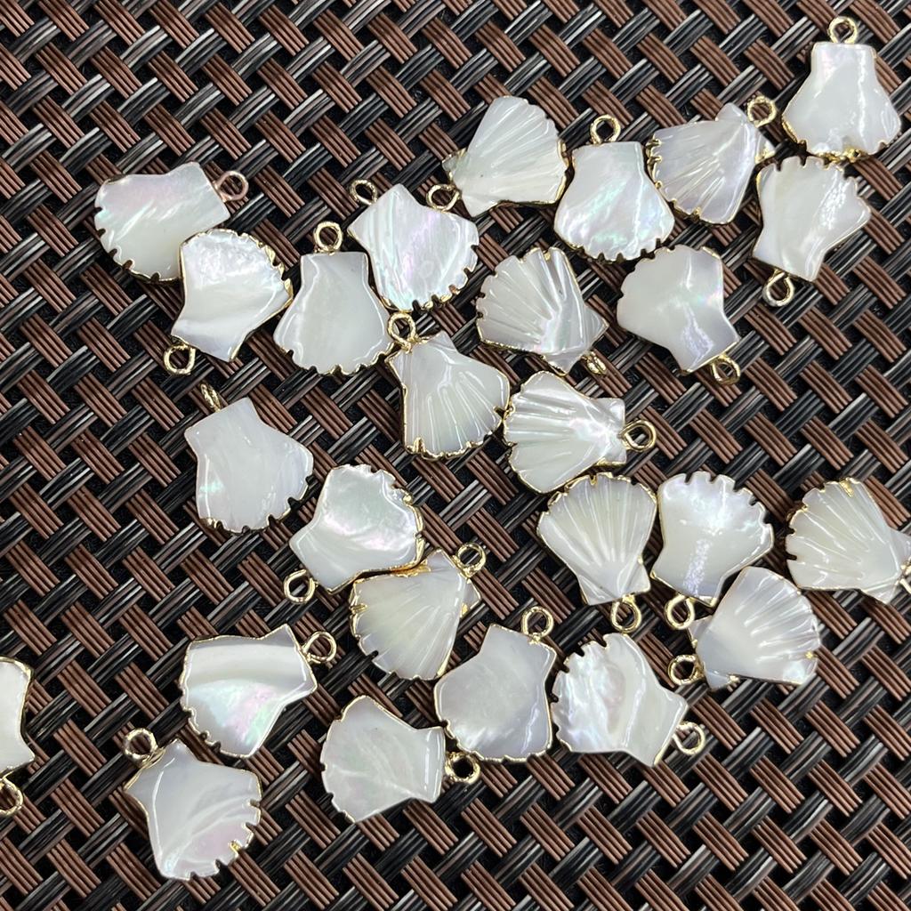 5Pcs Small Pendant Shell Palm-Shaped Pendant 13mm For Jewelry Making DIY Necklace Bracelet Earrings Accessory