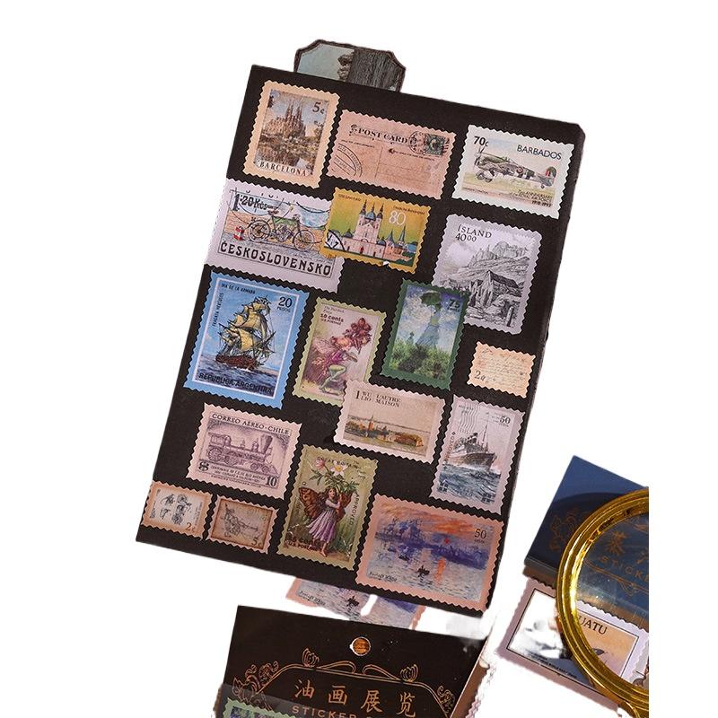 Kawai Stationery Retro Niche Stamps Illustrations Stickers Nostalgic Items Plants Good Looking Ins Creative Wallet Packs Lovely