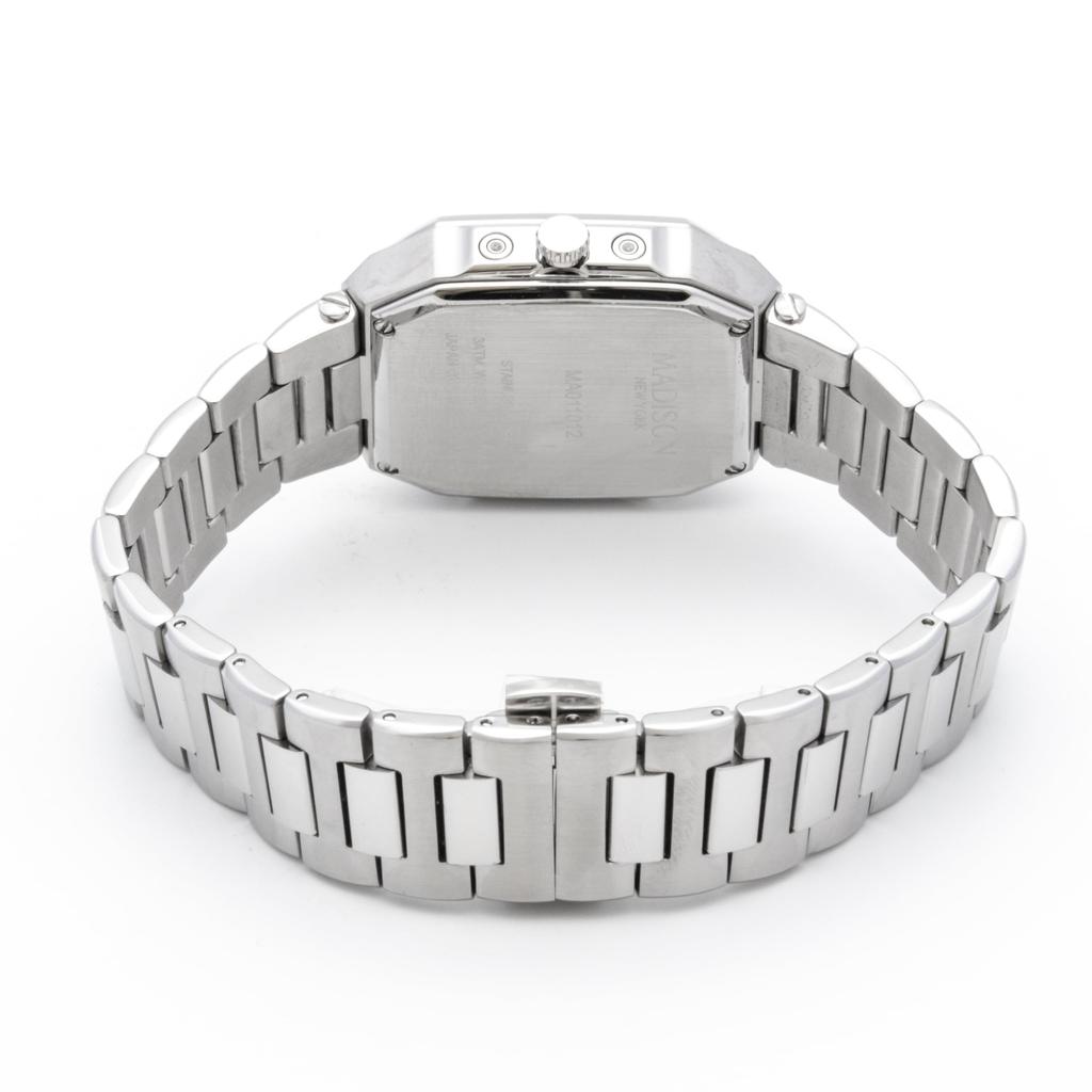 Men's Watch 3 ATM Water Resistant Madison New York Quartz Wine Red Dial Stainless Steel Strap MA011012-5 Fifth Avenue