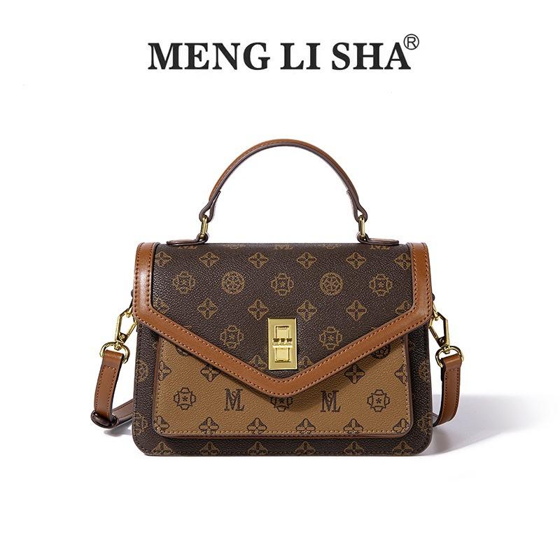 

New niche design printed shoulder messenger women s bag niche high-end portable small square bag коричневый