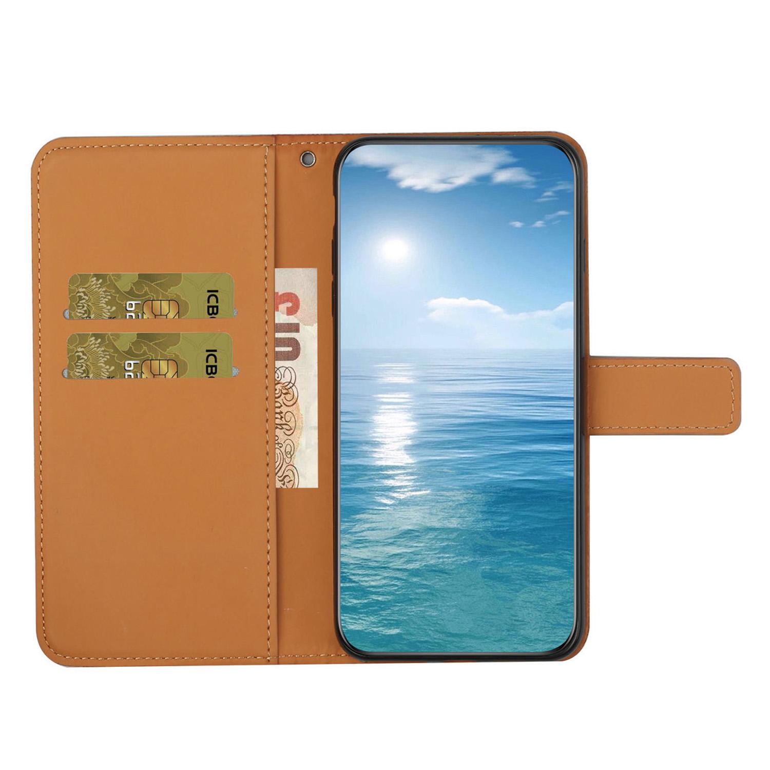 

Leather Wallet Phone Case for Samsung Galaxy A05s 4G Ethnic Style Cover Brown