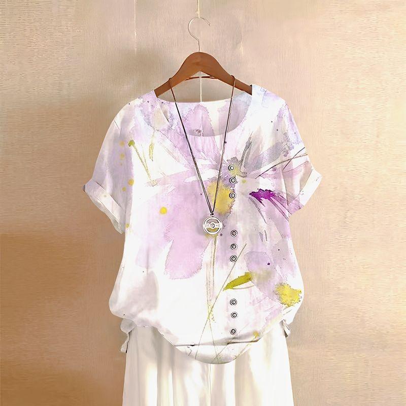 

Модный стиль Модный Элегантный Стройнящий Повседневная рубашка Женская Весна Лето С высокой талией Свободные брюки Прямые Брюки от костюма Стройнящие A large purple flower L