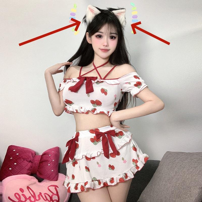 Domila Pure Lust Sexy Uniform Seduction Lingerie Schoolgirl Suit Strawberry Campus College Jk Student