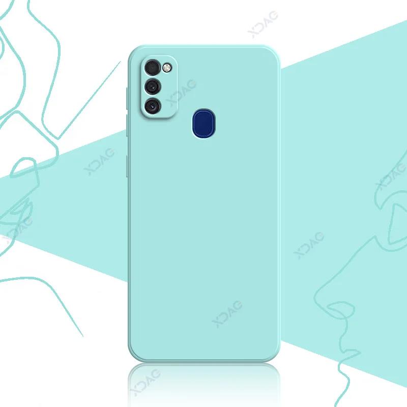 Hochwertige quadratische Flüssigsilikon-Telefonhüllen für Samsung Galaxy M21 M30S SamsungM21 360 Weiche Schutzhülle Anti-Fall-Rüstung