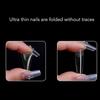 2 Box Nail Tips, Ultra Thin False Nails Long Clear Fake Nails Half Frosted Coffin Nail Tips with Clear Box for Nail Salons (Almond)