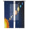 Galaxy Planet Moderne Vorhänge für Wohnzimmer Transparente Tüllvorhänge Fenster Sheer für das Schlafzimmer Zubehör Dekor