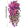 Artificial Hanging Flowers Plants Faux Silk Purple Morning Glory Long Vines UV Resistant Realistic for Garden Balcony Decor