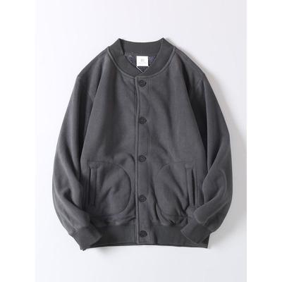Retro Trendy Thickened Fleece-Lined Warm Cardigan Cotton Jacket for Men, Autumn and Winter Double-Sided Fleece Ma1 Baseball Jacket