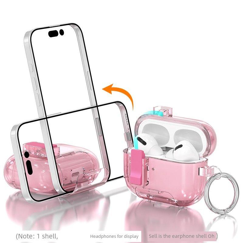 

Защитный чехол Bounce Cover 24 для наушников, прозрачный, противоударный, пылезащитный, мягкий чехол-рукав для наушников 4-го поколения Apple Airpods Pro 2 Powder penetration