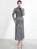 2026 Spring Women's Embroidered Pleated Skirt Suit - High-End Miyake Style