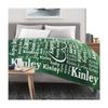 Personalized Custom Name Blanket Flannel with Gradient Green Heart Name Design All Season Luxury Gift for Christmas Gift