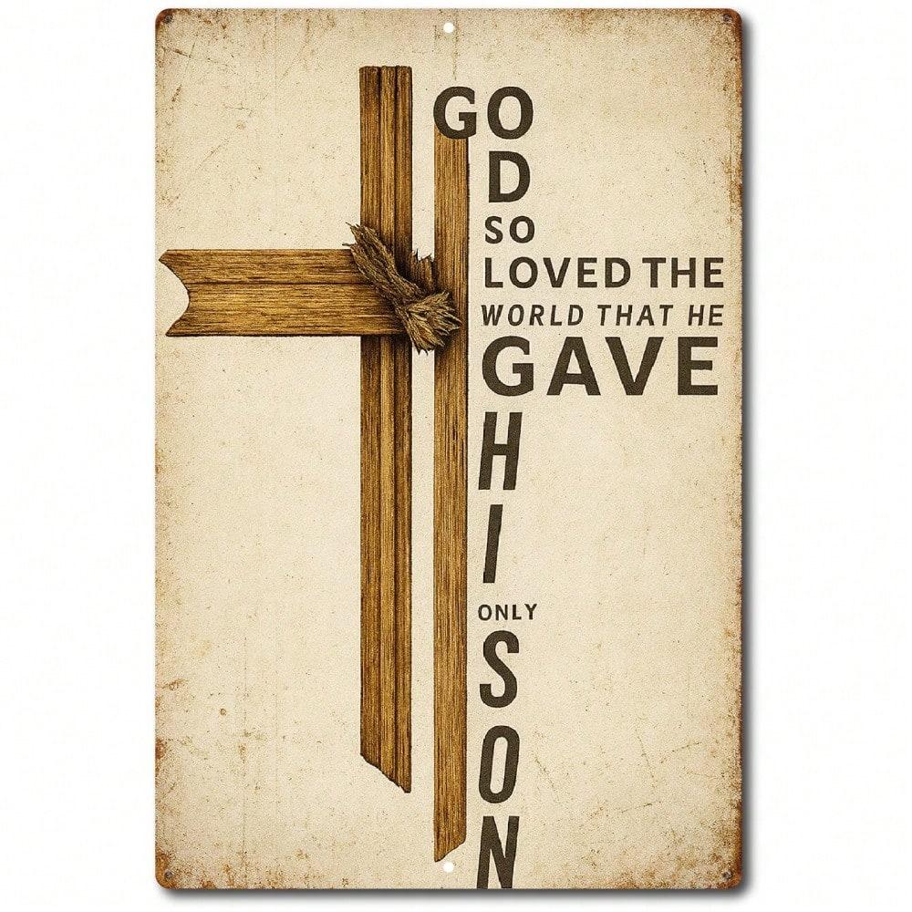

John 316 Aluminum Wall Sign 8x12 Inch Christian Gift Bible Verse Plaque for Home Church Decor 20x30cm