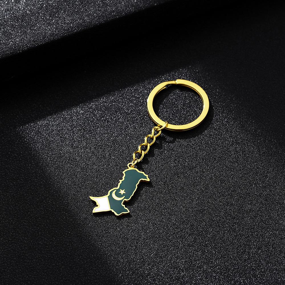 Ethnic Style Enamel Pendant Keychain - European & American Hot Selling Titanium Steel Decor for Men & Women
